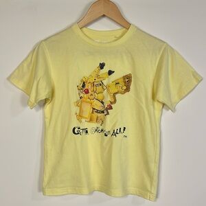 Yellow Uniqlo Pikachu Kids T-Shirt artist series ltd edition magma Japan 9-10